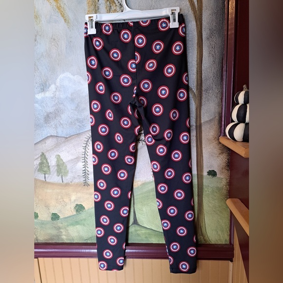 Marvel Captain America Leggings Juniors Size Medium Cosplay Superhero - Picture 2 of 7